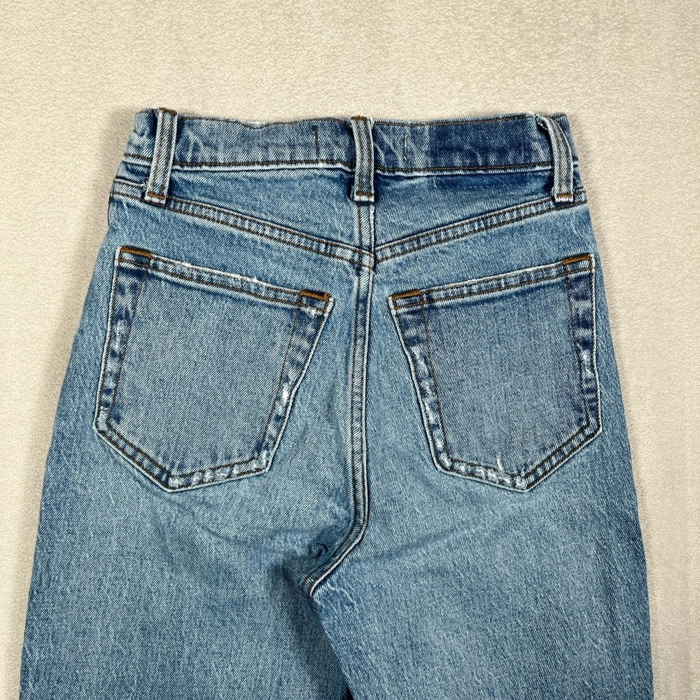 Abercrombie Fitch The 90's Straight Ultra High Rise Jeans Size 24/00 Distressed - Picture 6 of 9